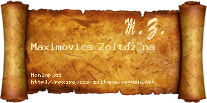 Maximovics Zoltána névjegykártya